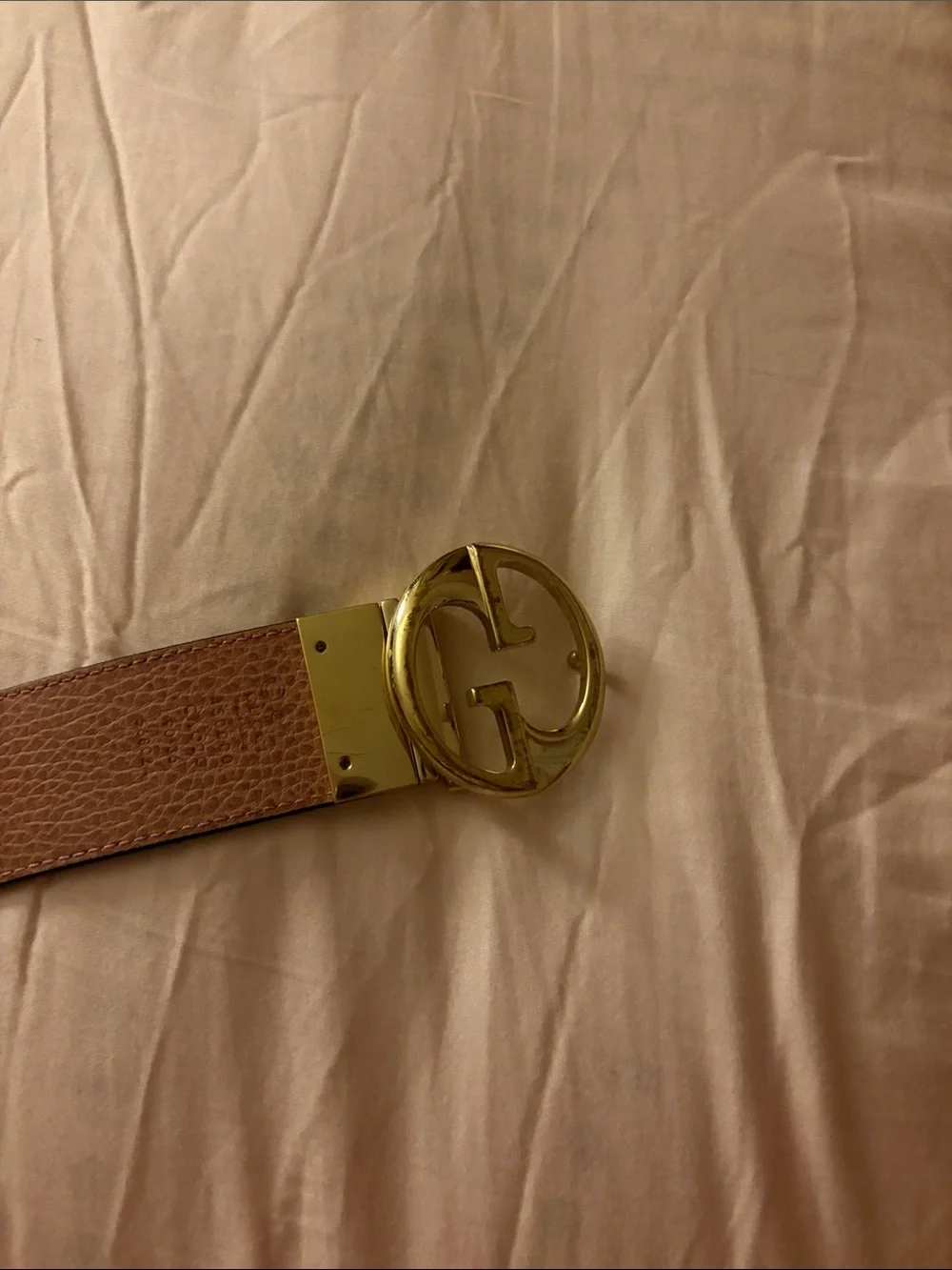Reversible Gold Gucci Belt Pink & Black
